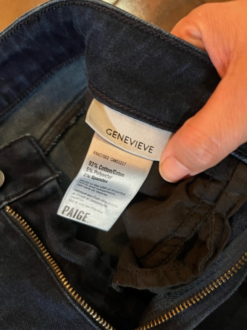 PAIGE Genevieve Dark Indigo Flare Jeans Size 23 - Picture 8 of 10
